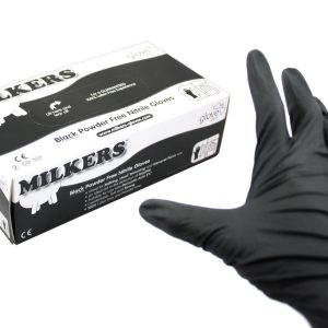 Milkers Nitrile Black Milking Gloves x100