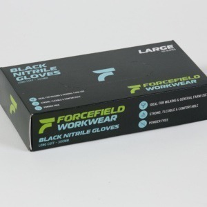 Forcefield Long Cuff Black Nitrile Gloves